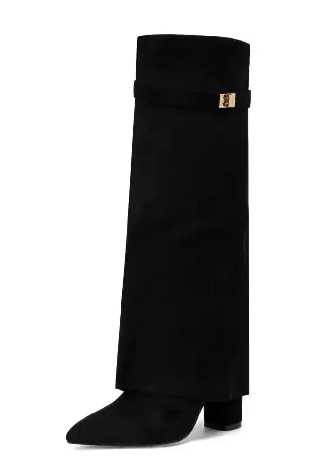 Eleganter Overknee-Stiefel mit Logo-Detail