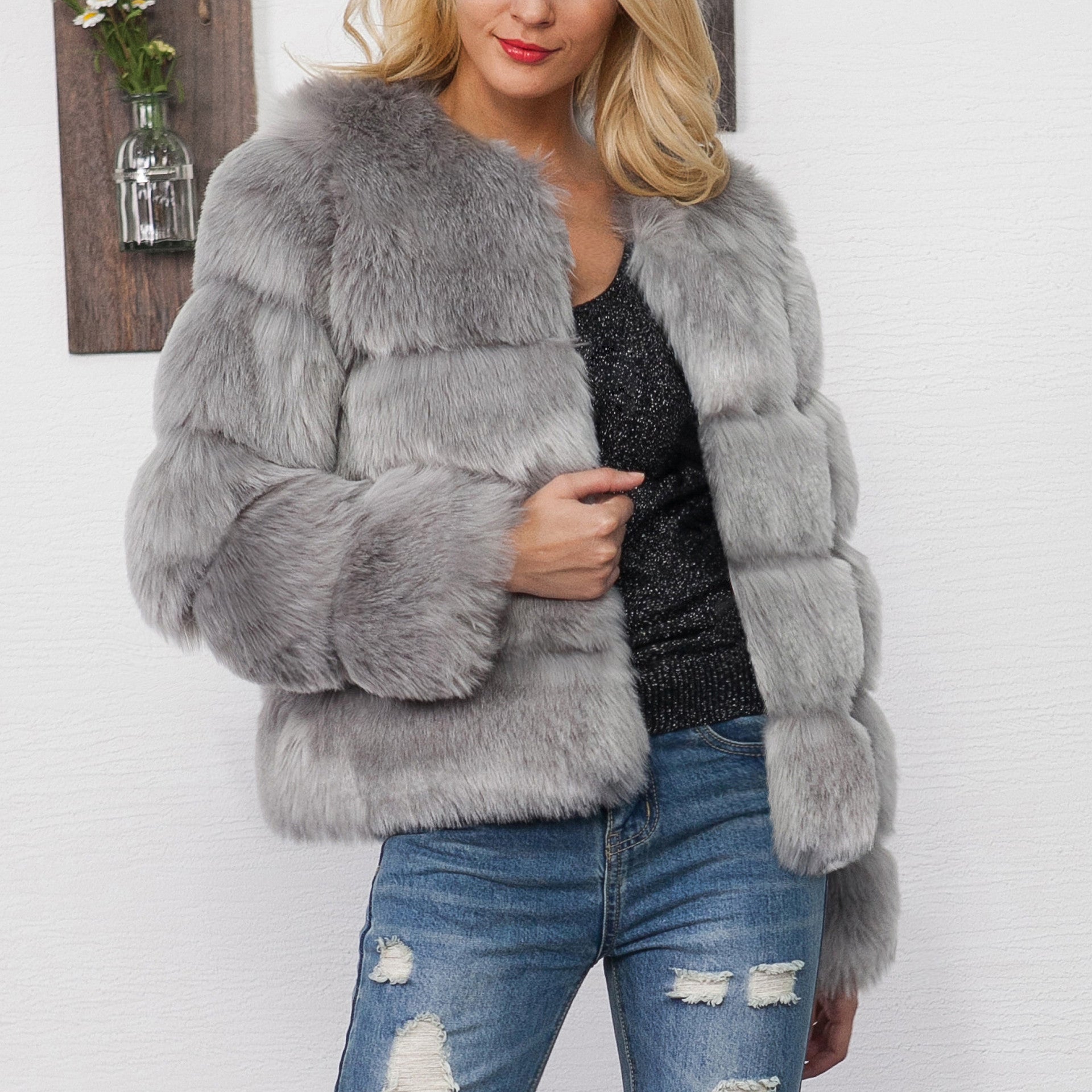 Trendy Faux Jacke